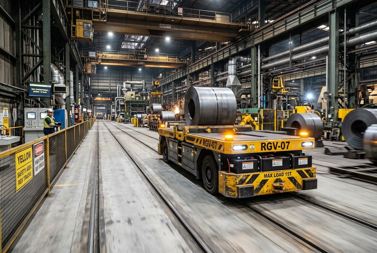 Mega RGV (Rail Vehicle) - Heavy Duty AGV/AMR Automation Solution